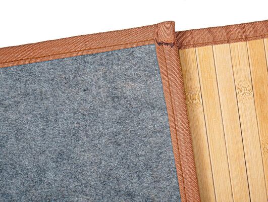 Handcrafted Bamboo Floor Mat with Durable Polyester Mix and Flat Woven Design for Living Room and Entryway